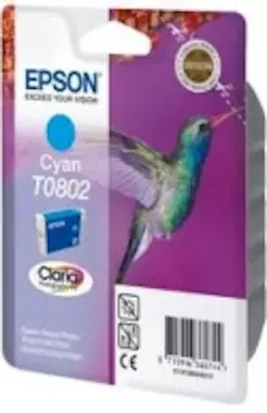Epson T0802 - Cartucho de impresión - 1 x cián Epson T0802 - Cartucho de impresión - 1 x cián