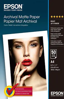 Epson Epson Archival Matte Paper - A4 - 50 hojas papel f Epson Epson Archival Matte Paper - A4 - 50 hojas papel f