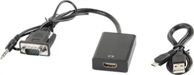 Lanberg Lanberg AD-0021-BK VGA HDMI Negro adaptador de cab Lanberg Lanberg AD-0021-BK VGA HDMI Negro adaptador de cab