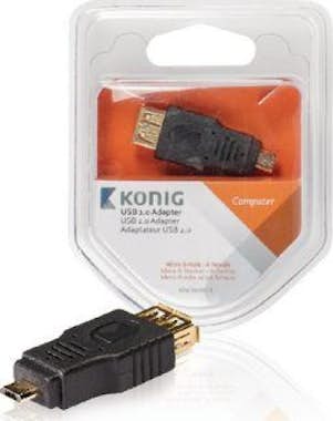 König König USB Micro B - USB A M/F Antracita König König USB Micro B - USB A M/F Antracita