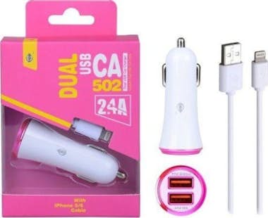 OnePlus Cargador Mechero CA502 Iphone 5/6 Rosa ONE PLUS OnePlus Cargador Mechero CA502 Iphone 5/6 Rosa ONE PLUS