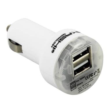 Akashi Cargador para coche Encendedor 2 USB + Cable USB-C Akashi Cargador para coche Encendedor 2 USB + Cable USB-C