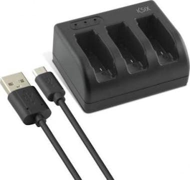 Ksix CARGADOR 3 BATERIAS KSIX MICRO USB/ USB TYPE C IN Ksix CARGADOR 3 BATERIAS KSIX MICRO USB/ USB TYPE C IN