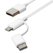Xiaomi Cable Micro-USB y USB tipo C a USB 2 en 1 de 1m Or