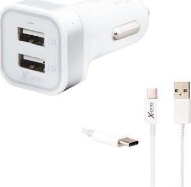 X-ONE X-one Cargador Coche Usb 1a / 2.1a + Cable Usb C X-ONE X-one Cargador Coche Usb 1a / 2.1a + Cable Usb C