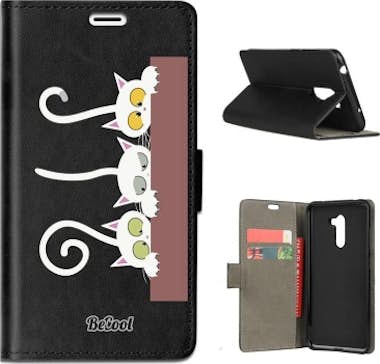 BeCool Funda libro para Xiaomi Pocophone F1 - Gatos asoma BeCool Funda libro para Xiaomi Pocophone F1 - Gatos asoma
