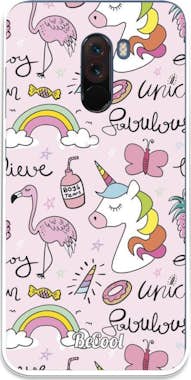 BeCool Funda Gel Xiaomi Pocophone F1 Unicornios y flamenc BeCool Funda Gel Xiaomi Pocophone F1 Unicornios y flamenc