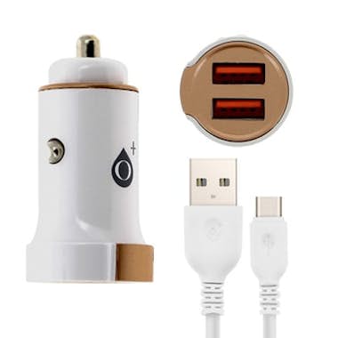 Avizar Cargador para coche 2x Puertos USB 2.4A Cable USB- Avizar Cargador para coche 2x Puertos USB 2.4A Cable USB-