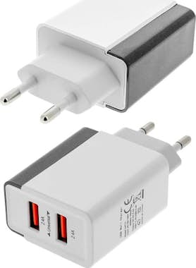 MKT Cargador enchufe 2x Puertos USB 2.4A Carga rápida MKT Cargador enchufe 2x Puertos USB 2.4A Carga rápida