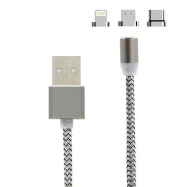 Avizar Cable USB a Lightning/USB-C/Micro-USB Magnético Ca Avizar Cable USB a Lightning/USB-C/Micro-USB Magnético Ca