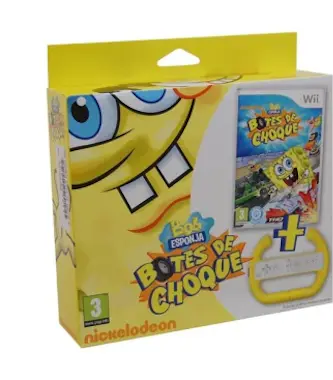 Wii Bob Esponja Botes de Choque + Volante Wii Bob Esponja Botes de Choque + Volante