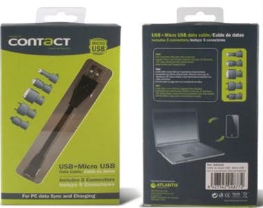 Contact Cable USB+MicroUSB+5 conectores intercambiables Contact Cable USB+MicroUSB+5 conectores intercambiables