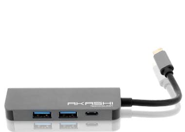 Akashi Hub USB-C a HDMI 4K / 2x USB 3.0 / Tipo-C - Gris Akashi Hub USB-C a HDMI 4K / 2x USB 3.0 / Tipo-C - Gris