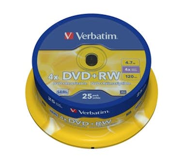 Verbatim Verbatim DVD+RW Matt Silver 4,7 GB 25 pieza(s) Verbatim Verbatim DVD+RW Matt Silver 4,7 GB 25 pieza(s)