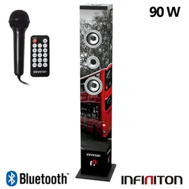 Infiniton Altavoz Torre Musica Bluetooth (90W) + Karaoke ST9 Infiniton Altavoz Torre Musica Bluetooth (90W) + Karaoke ST9