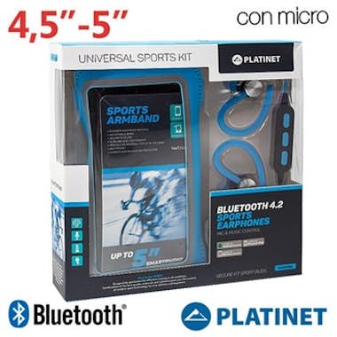 Platinet Funda Neopreno Running + Auriculares Universal Blu Platinet Funda Neopreno Running + Auriculares Universal Blu