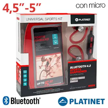 Platinet Funda Neopreno Running + Auriculares Universal Blu Platinet Funda Neopreno Running + Auriculares Universal Blu