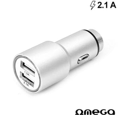 Omega Cargador Coche Universal Doble Entrada Usb Metalic Omega Cargador Coche Universal Doble Entrada Usb Metalic