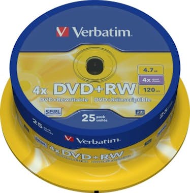 Verbatim Verbatim DVD+RW Matt Silver 4.7GB DVD+RW 25pieza(s Verbatim Verbatim DVD+RW Matt Silver 4.7GB DVD+RW 25pieza(s