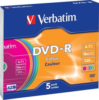 Verbatim Verbatim DVD-R Colour 4.7GB DVD-R 5pieza(s)