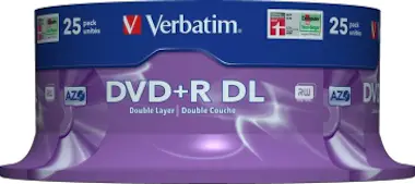 Verbatim Verbatim DVD+R Double Layer 8x Matt Silver 25pk Sp Verbatim Verbatim DVD+R Double Layer 8x Matt Silver 25pk Sp