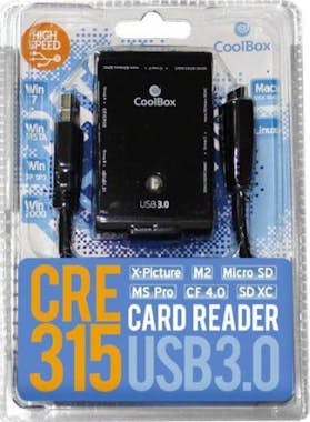 Coolbox CoolBox CRE 315 USB 3.0 Negro lector de tarjeta Coolbox CoolBox CRE 315 USB 3.0 Negro lector de tarjeta