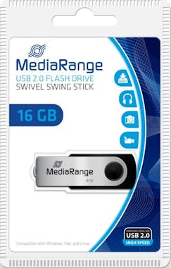 MEDIARANGE MediaRange MR910 16GB USB 2.0 Capacity Negro, Plat MEDIARANGE MediaRange MR910 16GB USB 2.0 Capacity Negro, Plat