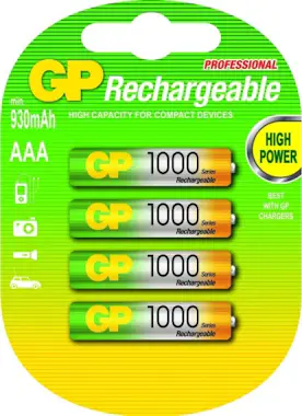 GP Batteries GP Batteries NiMH rechargeable batteries AAA Níque GP Batteries GP Batteries NiMH rechargeable batteries AAA Níque