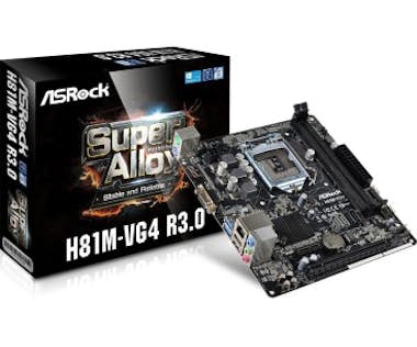 Asrock Asrock H81M-VG4 R3.0 Intel H81 LGA 1150 (Zócalo H3 Asrock Asrock H81M-VG4 R3.0 Intel H81 LGA 1150 (Zócalo H3