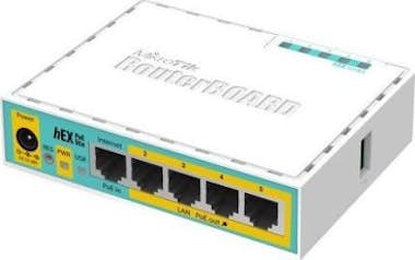 Mikrotik Mikrotik hEX PoE lite Ethernet Blanco router Mikrotik Mikrotik hEX PoE lite Ethernet Blanco router