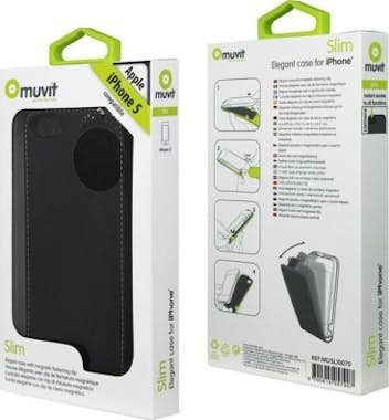 Muvit muvit pack Apple iPhone SE/5S/5 funda Slim negra + Muvit muvit pack Apple iPhone SE/5S/5 funda Slim negra +
