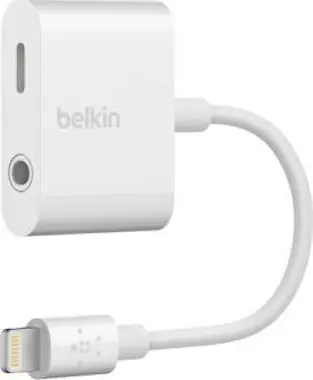 Belkin Belkin RockStar 3.5 mm + Lightning Lightning Blanc Belkin Belkin RockStar 3.5 mm + Lightning Lightning Blanc