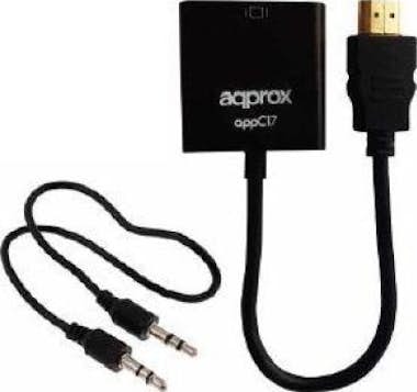 Approx Approx appC17 HDMI VGA + 3.5mm Negro adaptador de Approx Approx appC17 HDMI VGA + 3.5mm Negro adaptador de
