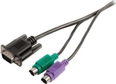 Valueline Valueline VGA/2x PS2 - VGA/2x PS2, 2m 2m Negro cab Valueline Valueline VGA/2x PS2 - VGA/2x PS2, 2m 2m Negro cab
