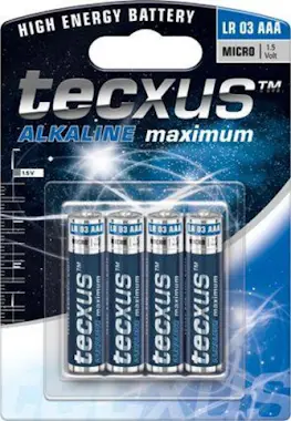 Tecxus Tecxus LR03 4-BL Alcalino 1.5V batería no-recargab Tecxus Tecxus LR03 4-BL Alcalino 1.5V batería no-recargab