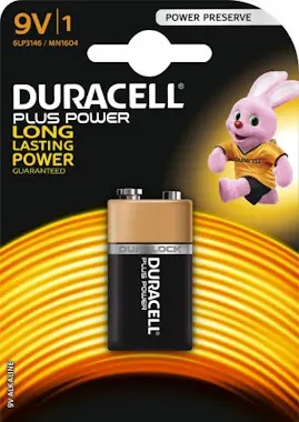 Duracell Duracell Plus Power, 9V, alkaline Alcalino batería Duracell Duracell Plus Power, 9V, alkaline Alcalino batería