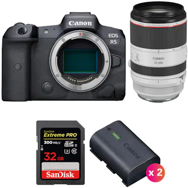 Canon EOS R5 + RF 70-200mm f/2.8L IS USM + SanDisk 32GB Canon EOS R5 + RF 70-200mm f/2.8L IS USM + SanDisk 32GB