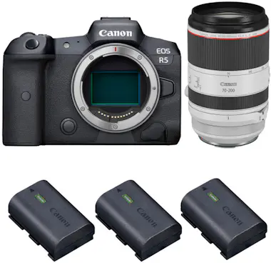 Canon EOS R5 + RF 70-200mm f/2.8L IS USM + 3 LP-E6NH | 2 Canon EOS R5 + RF 70-200mm f/2.8L IS USM + 3 LP-E6NH | 2