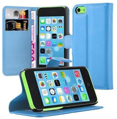 Cadorabo Funda Libro para Apple iPhone 5C en AZUL PASTEL - Cadorabo Funda Libro para Apple iPhone 5C en AZUL PASTEL -