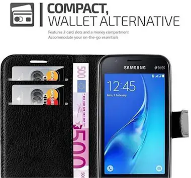 Cadorabo Funda Libro para Samsung Galaxy J1 MINI en NEGRO F Cadorabo Funda Libro para Samsung Galaxy J1 MINI en NEGRO F