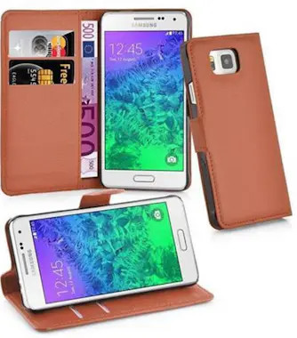 Cadorabo Funda Libro para Samsung Galaxy ALPHA en MARRoN CH Cadorabo Funda Libro para Samsung Galaxy ALPHA en MARRoN CH