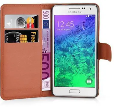 Cadorabo Funda Libro para Samsung Galaxy ALPHA en MARRoN CH Cadorabo Funda Libro para Samsung Galaxy ALPHA en MARRoN CH