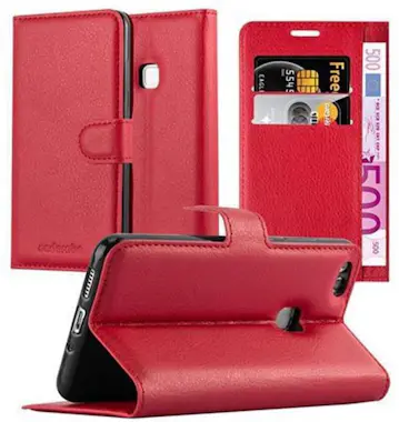 Cadorabo Funda Libro para Huawei P10 LITE en ROJO CARMiN - Cadorabo Funda Libro para Huawei P10 LITE en ROJO CARMiN -