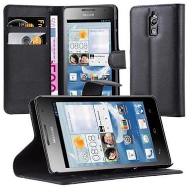 Cadorabo Funda Libro para Huawei ASCEND G526 en NEGRO FANTA Cadorabo Funda Libro para Huawei ASCEND G526 en NEGRO FANTA