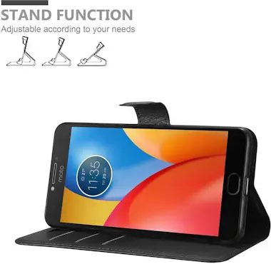 Cadorabo Funda Libro para Motorola MOTO E4 PLUS en NEGRO FA Cadorabo Funda Libro para Motorola MOTO E4 PLUS en NEGRO FA