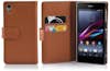 Cadorabo Funda Libro para Sony Xperia Z1 en MARRoN COGNAC - Cadorabo Funda Libro para Sony Xperia Z1 en MARRoN COGNAC -
