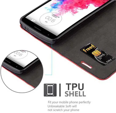 Cadorabo Funda Libro para LG G3 STYLUS en ROJO MANZANA - Cu Cadorabo Funda Libro para LG G3 STYLUS en ROJO MANZANA - Cu