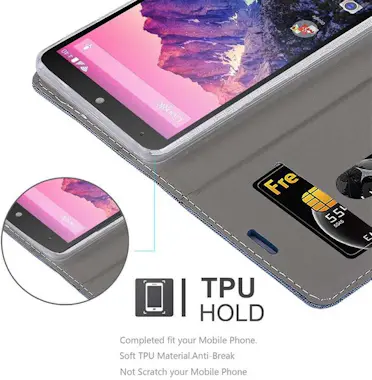 Cadorabo Funda Libro para LG NEXUS 5 en AZUL OSCURO NEGRO - Cadorabo Funda Libro para LG NEXUS 5 en AZUL OSCURO NEGRO -