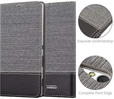 Cadorabo Funda Libro para Sony Xperia T3 en GRIS NEGRO - Cu Cadorabo Funda Libro para Sony Xperia T3 en GRIS NEGRO - Cu