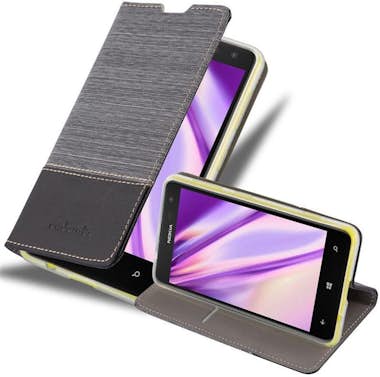 Cadorabo Funda Libro para Nokia Lumia 625 en GRIS NEGRO - C Cadorabo Funda Libro para Nokia Lumia 625 en GRIS NEGRO - C